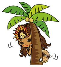 Hula Lehua Hawaiian sticker R sticker #3211313