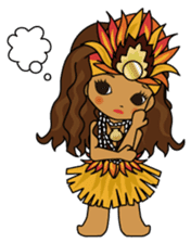 Hula Lehua Hawaiian sticker R sticker #3211315