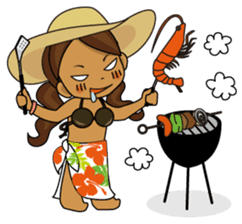 Hula Lehua Hawaiian sticker R sticker #3211335