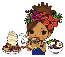 Hula Lehua Hawaiian sticker R sticker #3211339