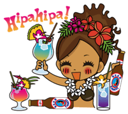 Hula Lehua Hawaiian sticker R sticker #3211340