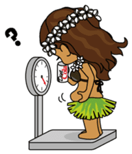 Hula Lehua Hawaiian sticker R sticker #3211341