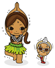 Hula Lehua Hawaiian sticker R sticker #3211342