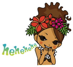 Hula Lehua Hawaiian sticker R sticker #3211344