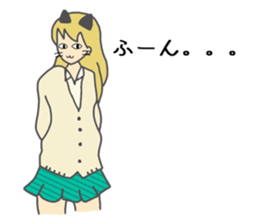 High school girl of the cat ear sticker #3216100