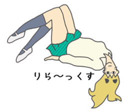 High school girl of the cat ear sticker #3216102