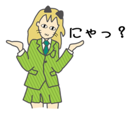 High school girl of the cat ear sticker #3216106