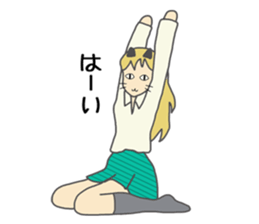 High school girl of the cat ear sticker #3216108