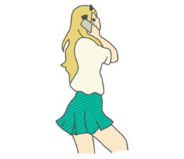 High school girl of the cat ear sticker #3216112