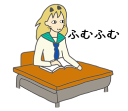 High school girl of the cat ear sticker #3216113