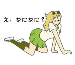 High school girl of the cat ear sticker #3216114