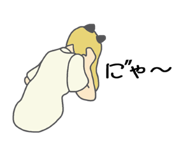 High school girl of the cat ear sticker #3216121