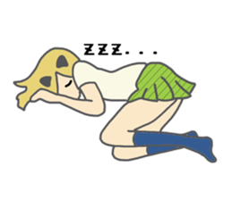 High school girl of the cat ear sticker #3216126