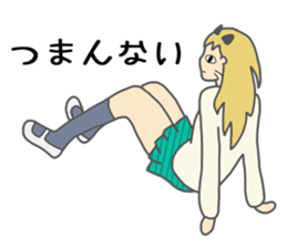 High school girl of the cat ear sticker #3216127