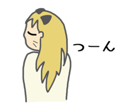 High school girl of the cat ear sticker #3216136