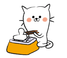 Daily life of white cat sticker #3219421