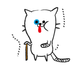Daily life of white cat sticker #3219426