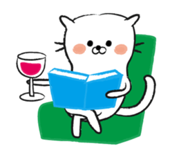 Daily life of white cat sticker #3219428