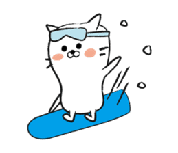 Daily life of white cat sticker #3219445