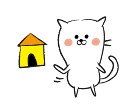 Daily life of white cat sticker #3219449