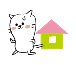 Daily life of white cat sticker #3219452