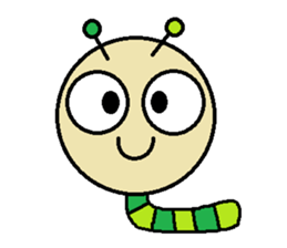 Big green caterpillar of the face sticker #3219539