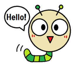 Big green caterpillar of the face sticker #3219540