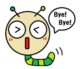 Big green caterpillar of the face sticker #3219541