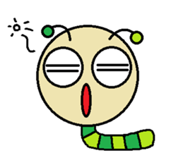 Big green caterpillar of the face sticker #3219542