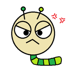 Big green caterpillar of the face sticker #3219543