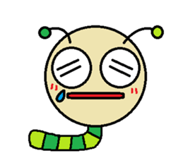 Big green caterpillar of the face sticker #3219544