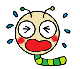 Big green caterpillar of the face sticker #3219545