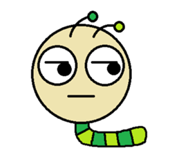 Big green caterpillar of the face sticker #3219546