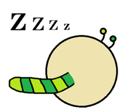 Big green caterpillar of the face sticker #3219547