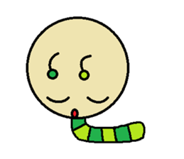 Big green caterpillar of the face sticker #3219550