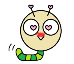 Big green caterpillar of the face sticker #3219553