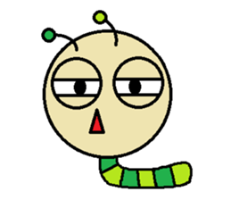 Big green caterpillar of the face sticker #3219555