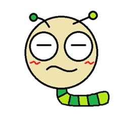 Big green caterpillar of the face sticker #3219557