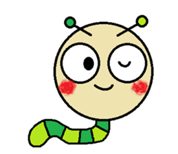 Big green caterpillar of the face sticker #3219558