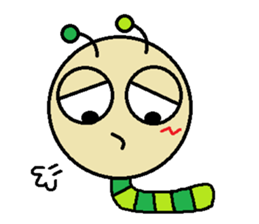 Big green caterpillar of the face sticker #3219560