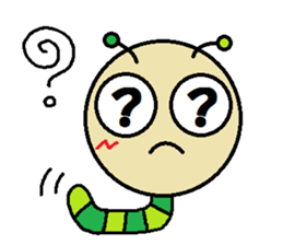 Big green caterpillar of the face sticker #3219561