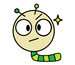 Big green caterpillar of the face sticker #3219563