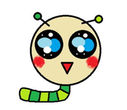 Big green caterpillar of the face sticker #3219564