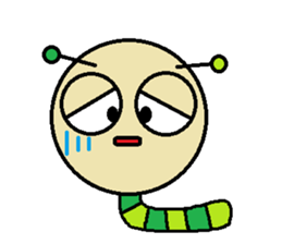 Big green caterpillar of the face sticker #3219566