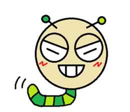 Big green caterpillar of the face sticker #3219567