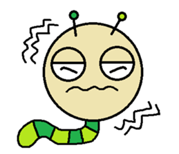 Big green caterpillar of the face sticker #3219568