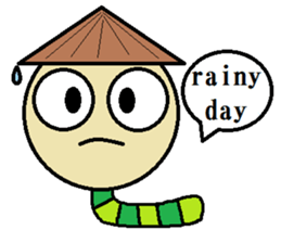 Big green caterpillar of the face sticker #3219569