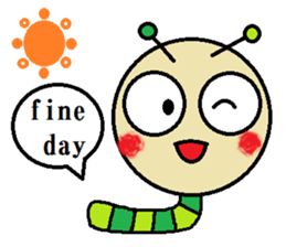 Big green caterpillar of the face sticker #3219570