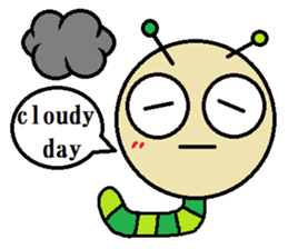 Big green caterpillar of the face sticker #3219571