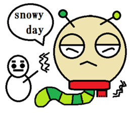 Big green caterpillar of the face sticker #3219572